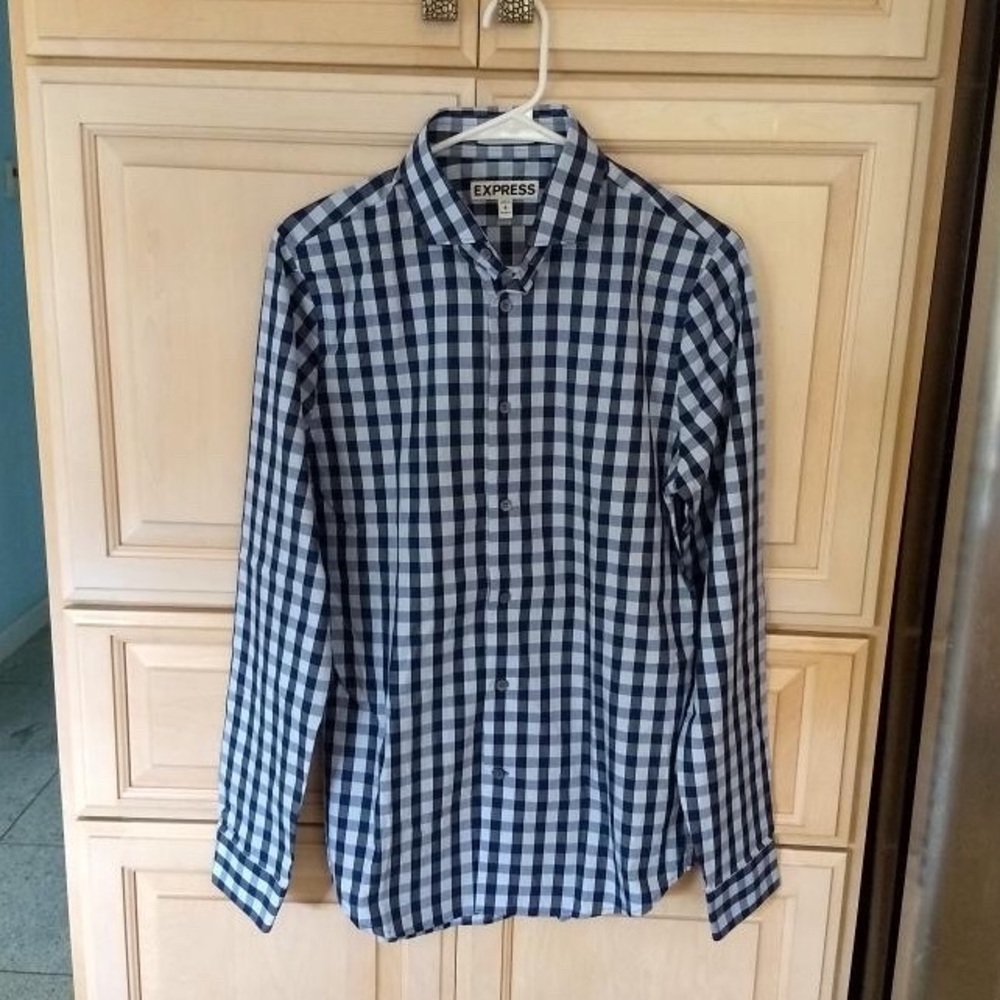 🆕 Express: Men’s Checkered Shirt - Picture 1 of 2